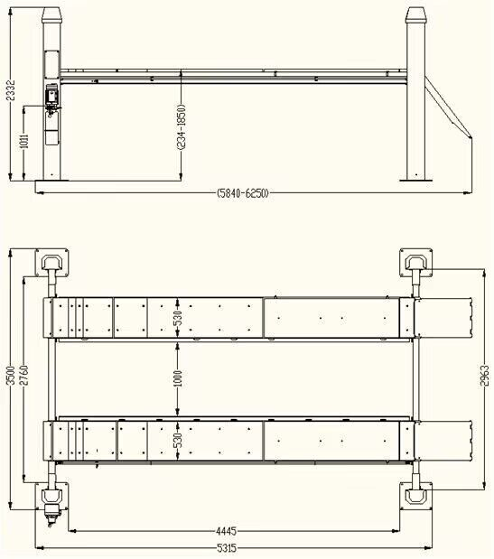 KATOOL KT-4H150 15000 lbs Four Post Alignment Lift