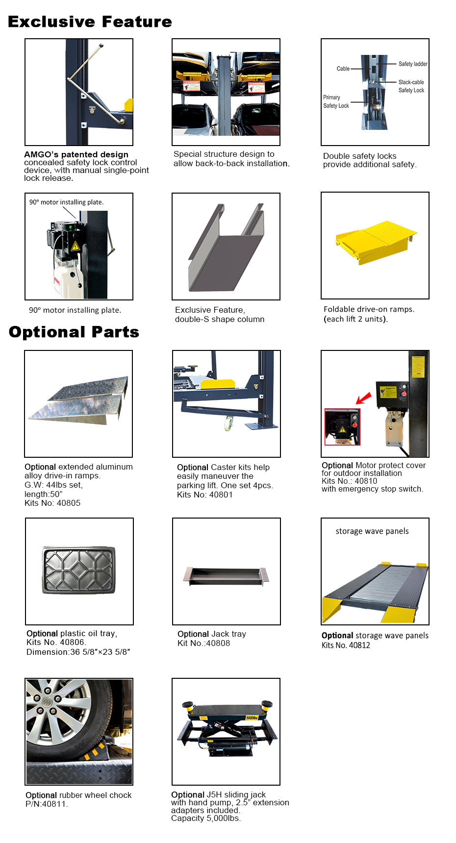 AMGO 408-P 8,000lb Storage Four Post Lift