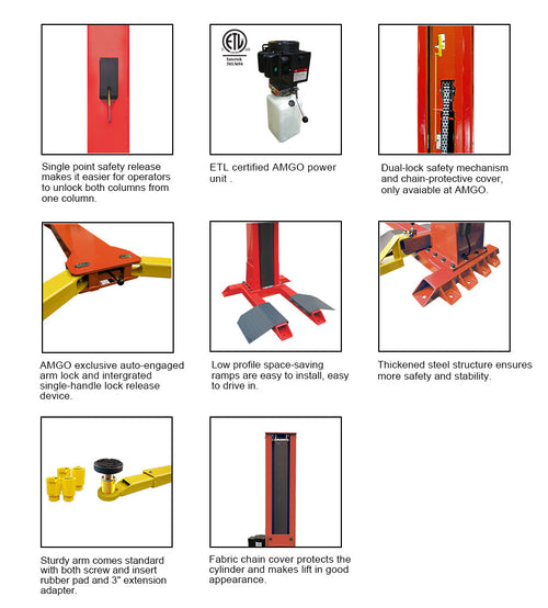 AMGO SL-7 7,000lb Single Column Lift