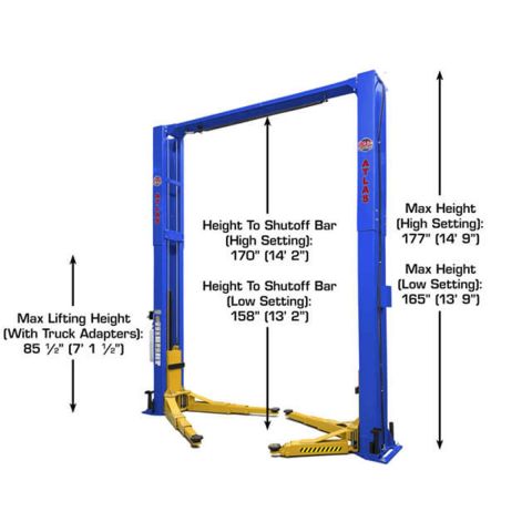Atlas PVL12 12K Overhead Two Post Lift - ALI Certified