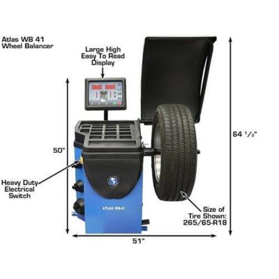Atlas TC289 Rim Clamp Tire Changer + WB41 Wheel Balancer Combo